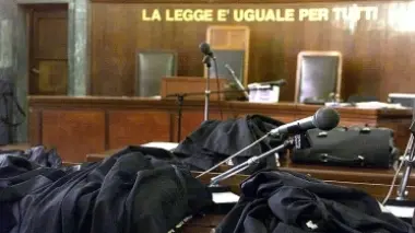 L’interno di un’aula del tribunale di Belluno