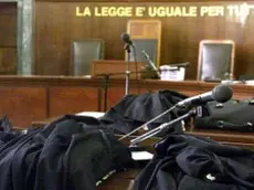 L’interno di un’aula del tribunale di Belluno