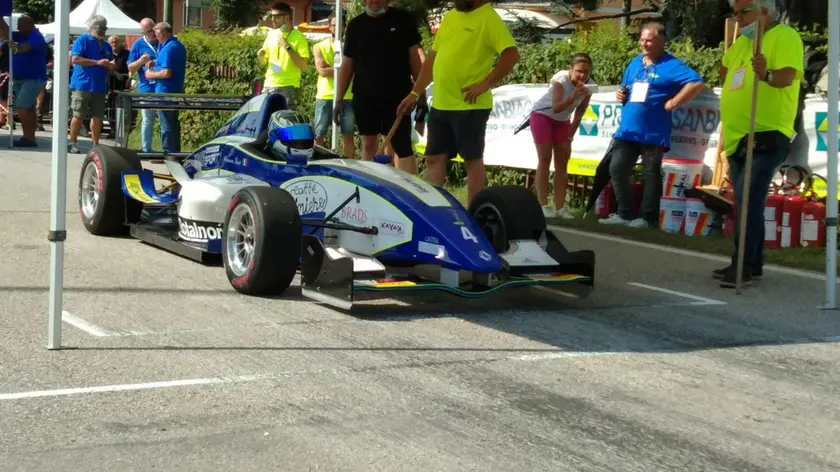 Denis Mezzacasa in partenza all'Alpe del Nevegal