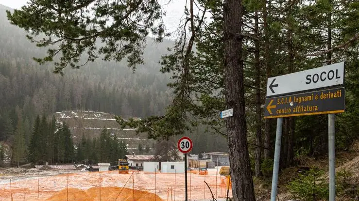 L'area dei cantieri della pista da bob