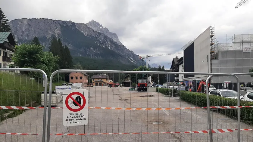 Il cantiere dell’ex stazione di Cortina