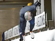 Mattia Gaspari in allenamento nella pista di Winterberg