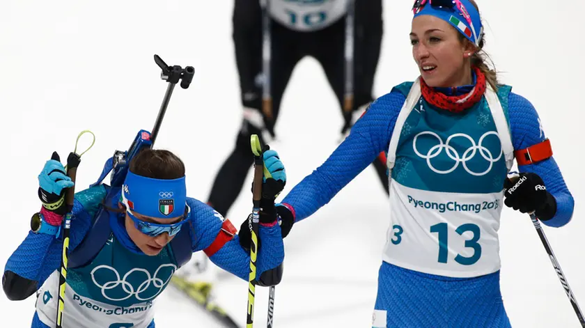 Olympics Winter Games PyeongChang 2018. Women's 12,5 Km Mass Start Italy's Dorothea Wierer Italy's Lisa Vittozzi Alpensia Biathlon Centre (KOR), 17/02/2018 Photo: Pentaphoto / Giovanni Auletta