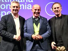 Daniele Massaro, Arrigo Sacchi e Franco Baresi sul palco di Sport Business Forum a Belluno