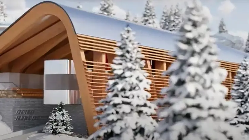 Il rendering dell'impianto per il bob a Cortina