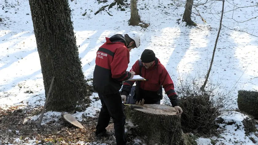 Tecnici dello Spisal eseguono rilievi sul luogo di un incidente