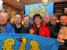 Festeggiamenti a Sappada per il passaggio in commissione affari costituzionali del Comune in Friuli, Sappada, 27 gennaio 2016. PHOTOSOLERO/LUCIANO SOLERO