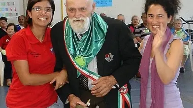 Due immagini dell’olimpiade dei nonni che si tiene a Limana