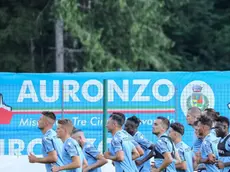 Un allenamento della Lazio l’anno scorso ad Auronzo