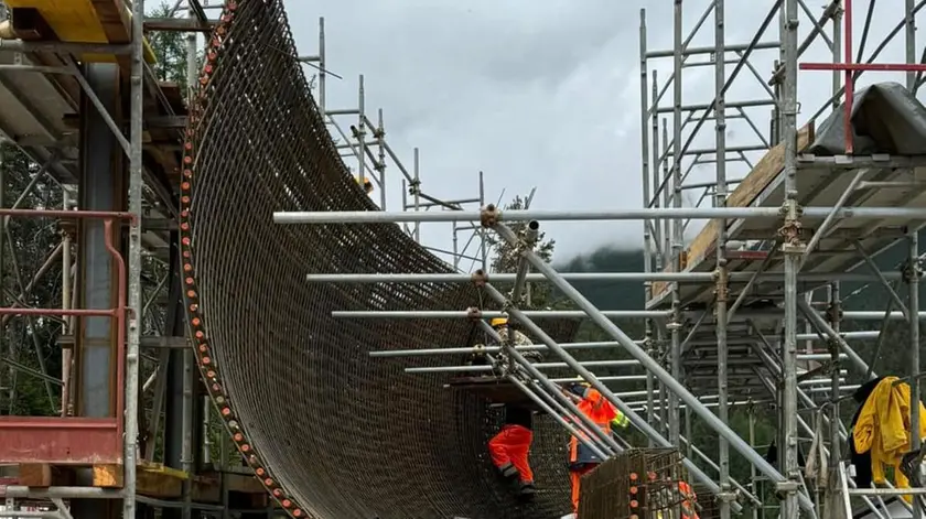 I lavori per la realizzazione della nuova pista da bob a Cortina