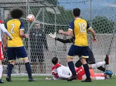 Il gol che ha deciso la partita (Foto Beppe De Zanet)