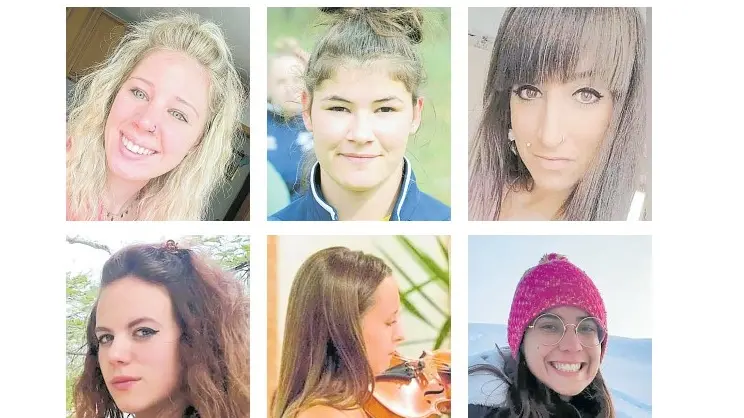 dall'alto a sinistra, in senso orario: Milena Rosson, Chiara Conedera, Alessandra Zasso, Margherita Andrich, Marta Zambon e Chiara Comis