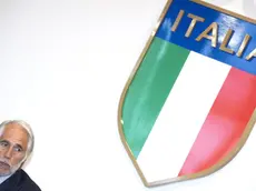 Il presidente del Comitato Olimpico Nazionale, Giovanni Malagò, durante la conferenza stampa presso la sede del Coni sulla candidatura italiana alle olimpiadi invernali 2026. Roma, 1 agosto 2018. ANSA/CLAUDIO PERI