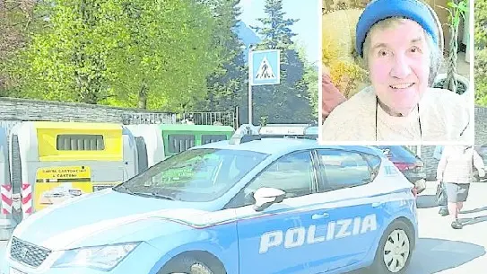 La Volante della polizia. Nel riquadro Bice Giovanna Pomarè