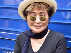 Yoko Ono al lancio del 'John Lennon Educational Bus Tour' Yoko Ono launches the John Lennon Educational Bus Tour at City Hall on September 10 2015 in New York City By Line: Curtis Means/ACE Pictures LaPresse -- Only Italy