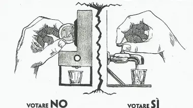 Il volantino esposto sulle fontane del Feltrino