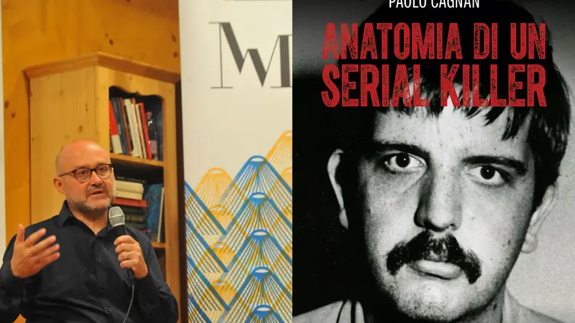 Paolo Cagnan e la copertina del suo libro su Marco Bergamo