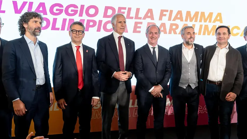 Una immagine dell’evento dedicato alla presentazione del percorso della fiamma olimpica