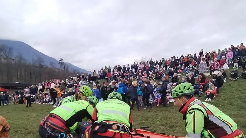 Una dimostrazione del Soccorso alpino a Pra' del Moro a Feltre