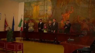 La cerimonia di apertura dell’ufficio postale