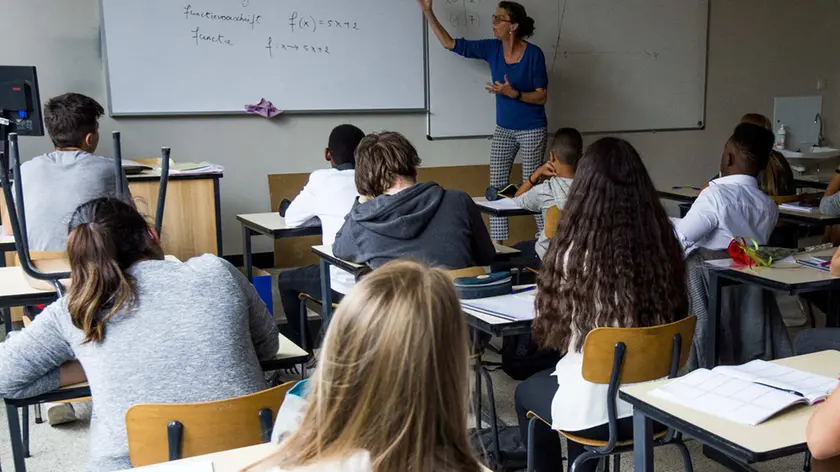 01/09/2016 Gent. Primo giorno del nuovo anno scolastico alla scuola superiore Nieuwen Bosch
