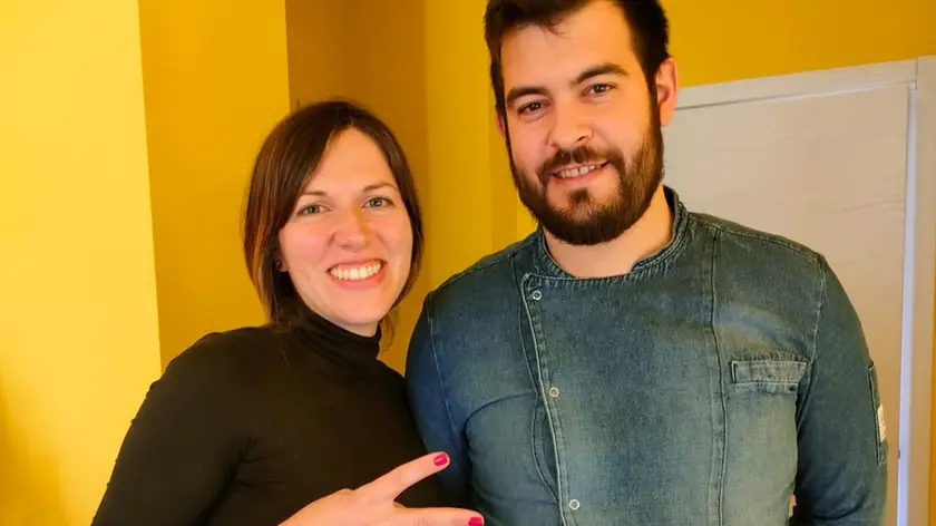 Marco Casagrande con la compagna Samanta