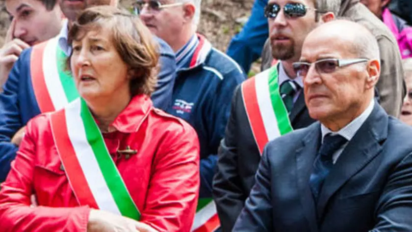 Alcune Autorità presenti. La Consacrazione del Santuario naturale dedicato a San Giovanni Paolo II a Lorenzago di Cadore.