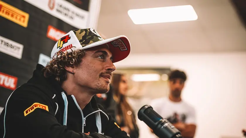 Axel Bassani in sala stampa