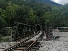 La parte di cantiere nei pressi dell’ultima galleria poco prima della stazione ferroviaria di Feltre