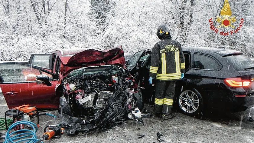 Un incidente sulle strade del Bellunese