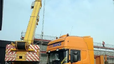 Il cilindro del biodigestore che produrrà energia elettrica al Maserot di Santa Giustina Sotto Giuseppe De Biasi