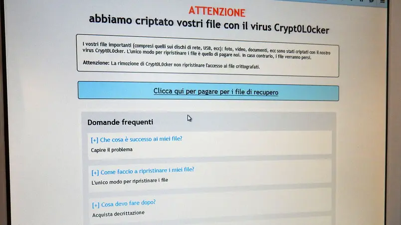 CESARO.Este (PD), 20.06.2015.Truffa web a Libreria Gregoriana.PH. ZANGIROLAMI.Nella foto: il virus con il ricatto economico