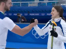 La gioia di Amos Mosaner e Stefania Constantini (Immagine tv Eurosport)