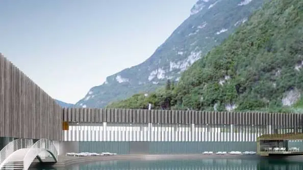 I lavori per la reaqlizzazione del nuovo parco acquatico di Longarone