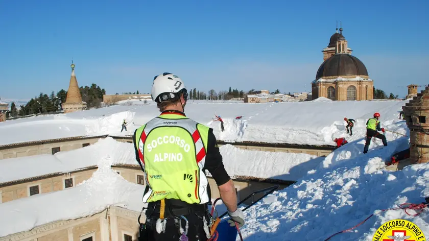 Gli uomini del Soccorso alpino a Montefeltro