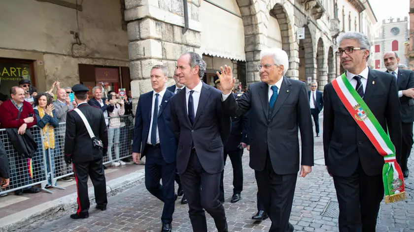 Foto Francesco Ammendola/Ufficio Stampa Quirinale/LaPresse25-04-2019 Vittorio Veneto - ItaliaPoliticaIl Presidente Sergio Mattarella a Vittorio Veneto,in occasione del 74° anniversario della Liberazione.DISTRIBUTION FREE OF CHARGE - NOT FOR SALE