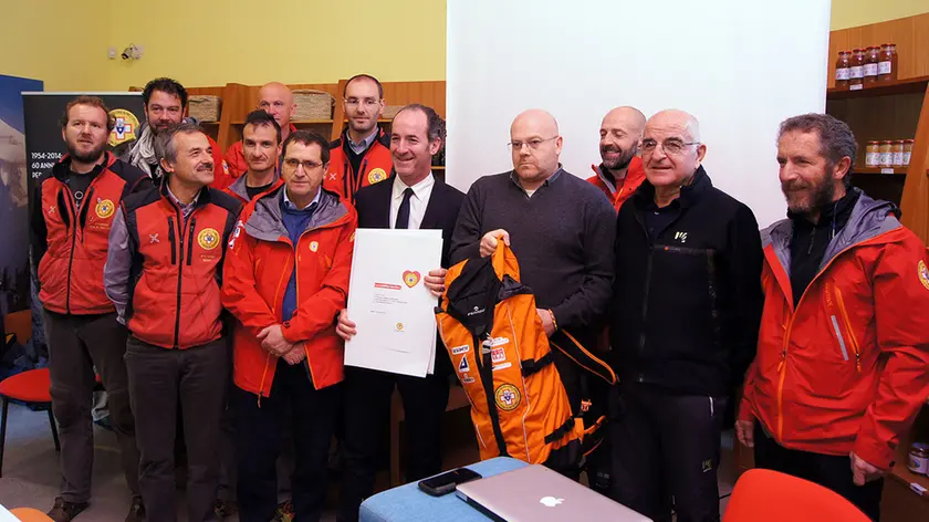 Conferenza stampa sulle attività del Soccorso Alpino con la presenza di Luca Zaia