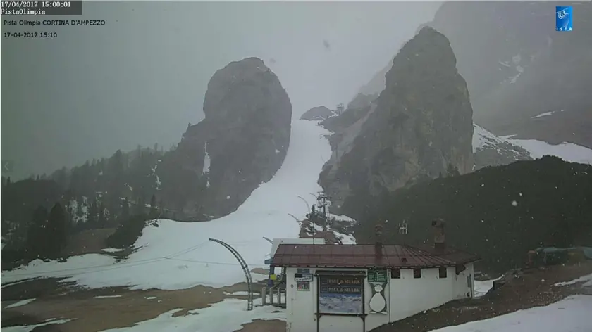 La neve immortalata dalla webcam sulla pista Olimpia