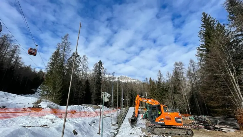 Il cantiere della pista da bob a Cortina