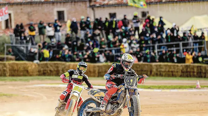 Axel Bassani in gara al Ranch di Valentino Rossi