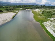 Trichiana, 10 luglio 2005, il greto del fiume Piave sul lato est del ponte di San Felice