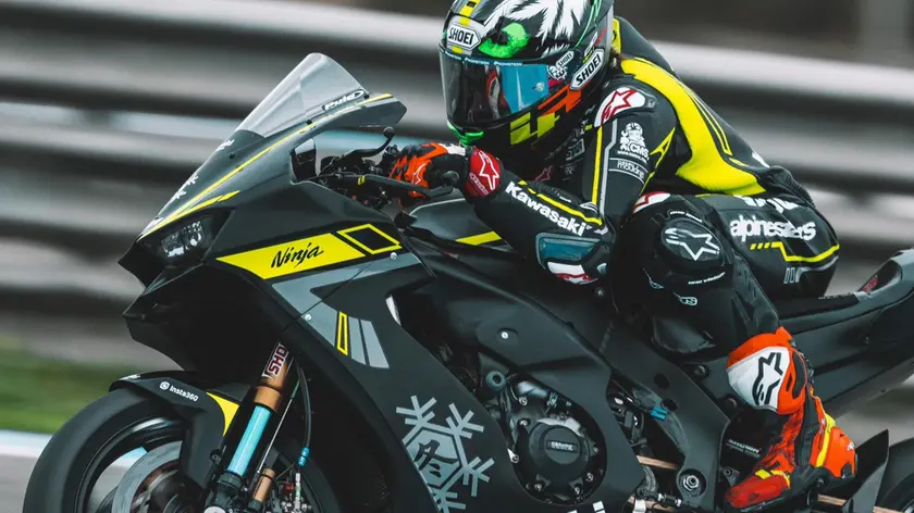 Axel Bassani con la nuova Kawasaki