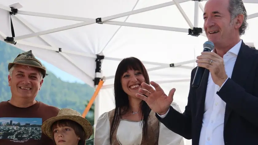Il presidente veneto Luca Zaia all'inaugurazione di Malga Illari