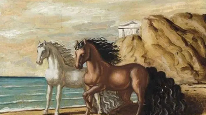 L’opera di Giorgio De Chirico “Cavalli in riva al mare”