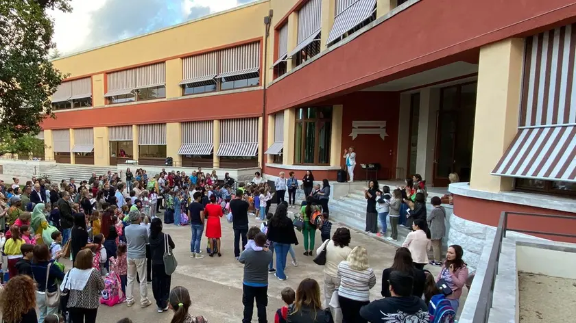 La scuola Gabelli il giorno della riapertura dopo il lungo lavoro di restauro, a settembre dell’anno scorso