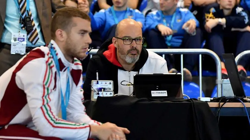 Alberto Manaigo durante una gara