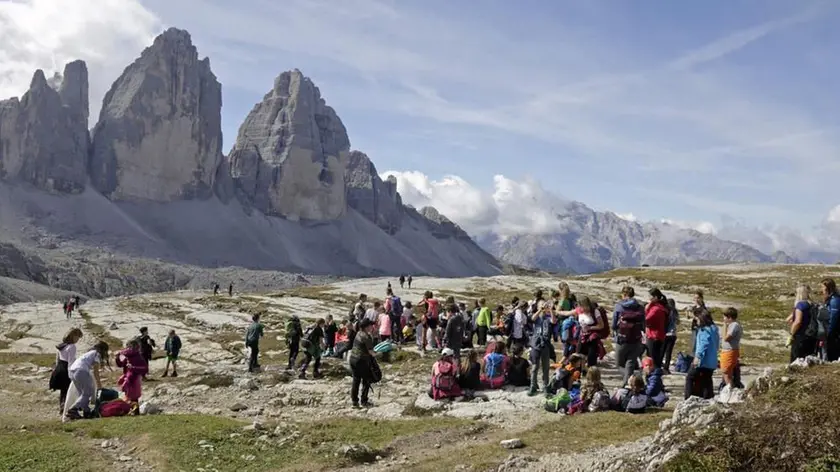 Escursionisti alle Tre Cime di Lavaredo