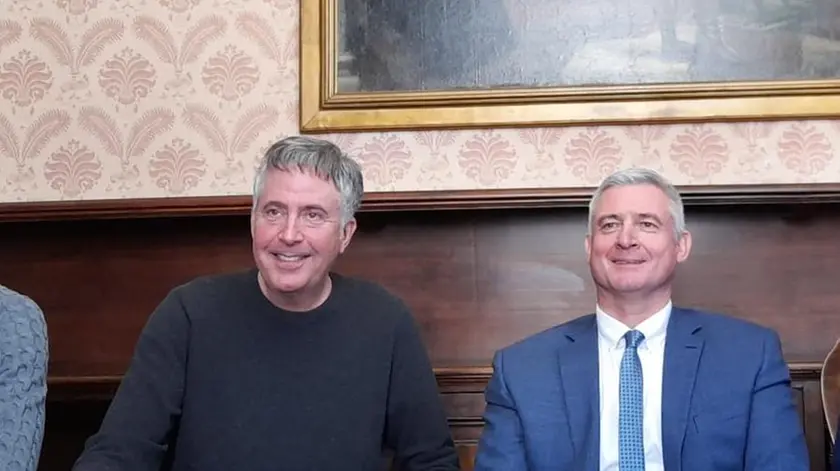 Il presidente della Fondazione Teatri Massimo Ferigutti, con il sindaco Oscar De Pellegrin