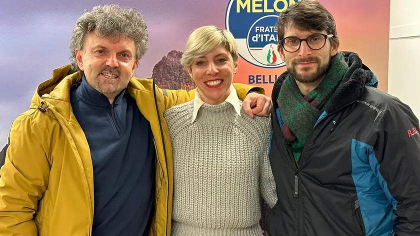 Andrea De Bernardin (Lega) con Silvia Calligaro (FdI) e Dario Scopel (Forza Italia)