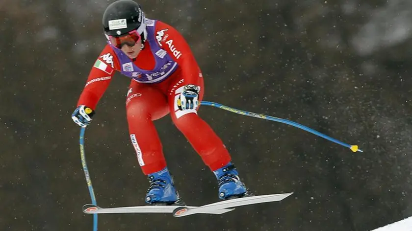 Elena Fanchini of Italy in action during the women's FIS Alpine Skiing World Cup Downhill race in Cortina d'Ampezzo, Italy, 16 January 2015. Fanchini won the race. ANSA/ANDREA SOLERO